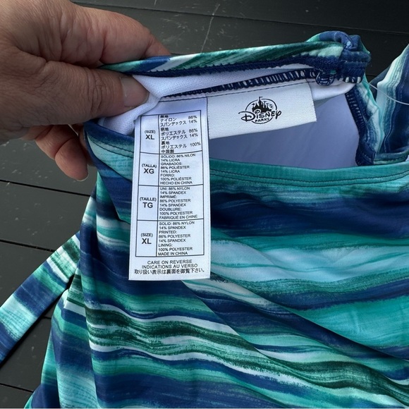 Disney Blue and White Skirted One Piece Swimwear with Ruffle Hem - Picture 11 of 12